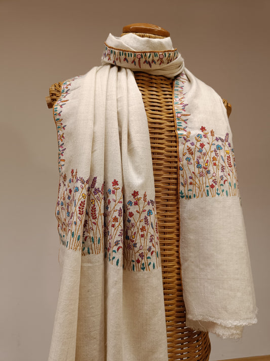 Sozni Pashmina - FLORAL 200x100 cm - Indus Weavers