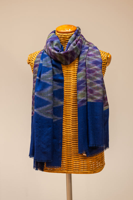 Ikat Pashmina Shawl - IRIS - 200x100CM