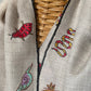 Joyful bugs and instects embroidered pashmina shawl