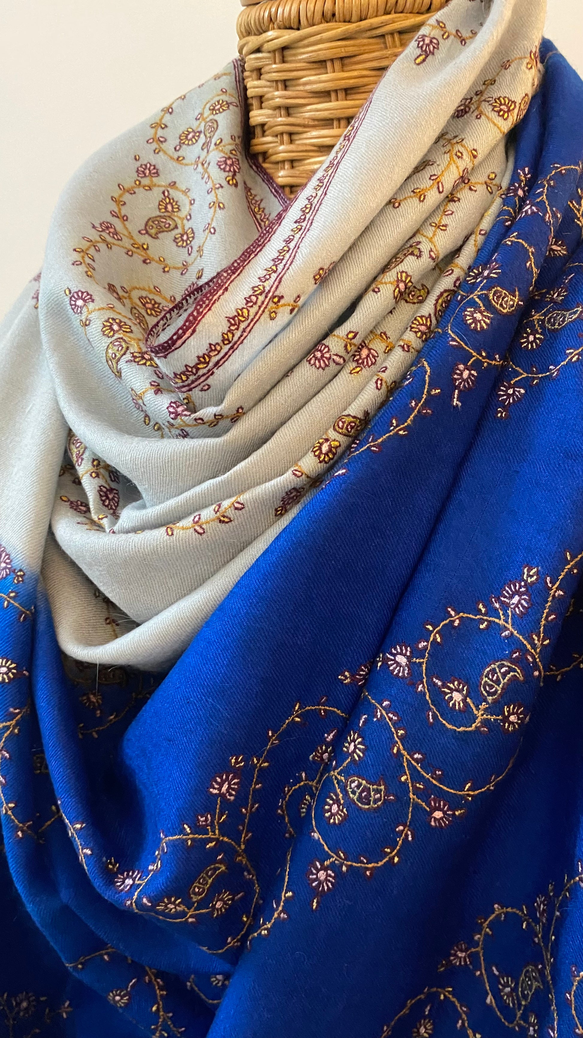 SOZNI Pashmina - SAPPHIRE 200x100 CM Indus Weavers