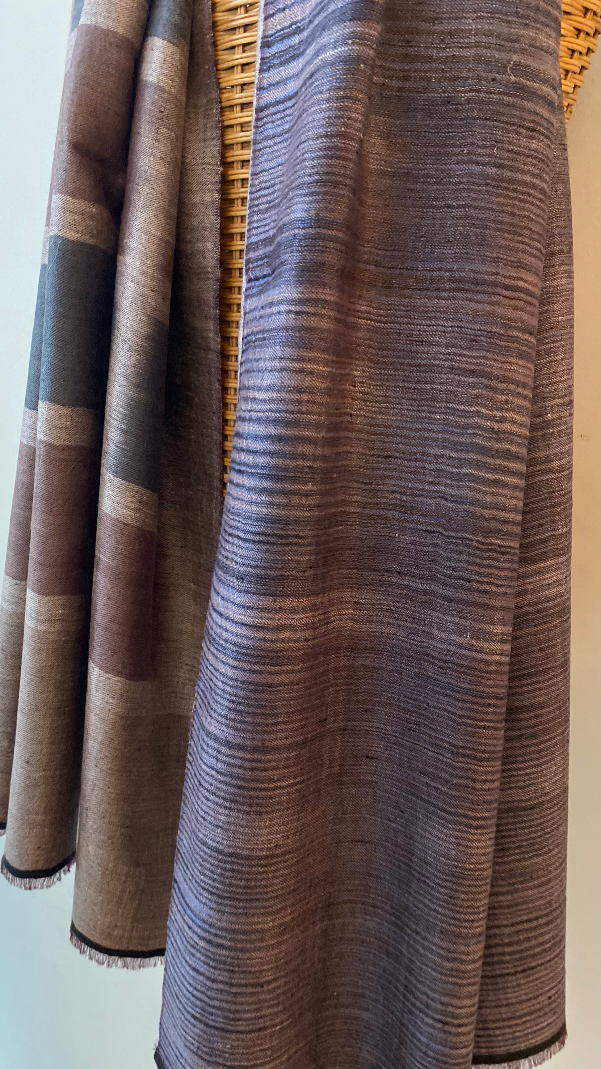 Brown handwoven ikat pashmina